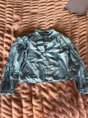 Zara Blue Button Up Top